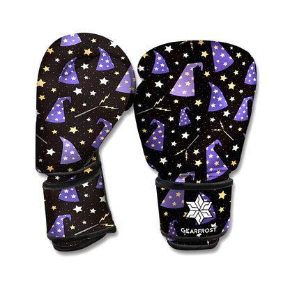 Wizard Hat Pattern Print Boxing Gloves