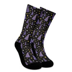 Wizard Hat Pattern Print Crew Socks