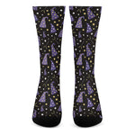 Wizard Hat Pattern Print Crew Socks