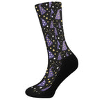 Wizard Hat Pattern Print Crew Socks