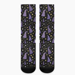 Wizard Hat Pattern Print Crew Socks