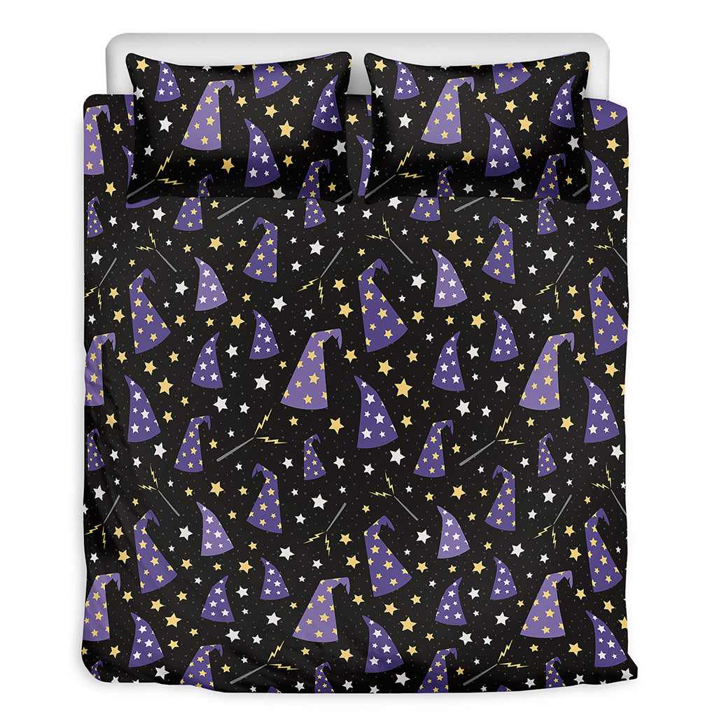 Wizard Hat Pattern Print Duvet Cover Bedding Set