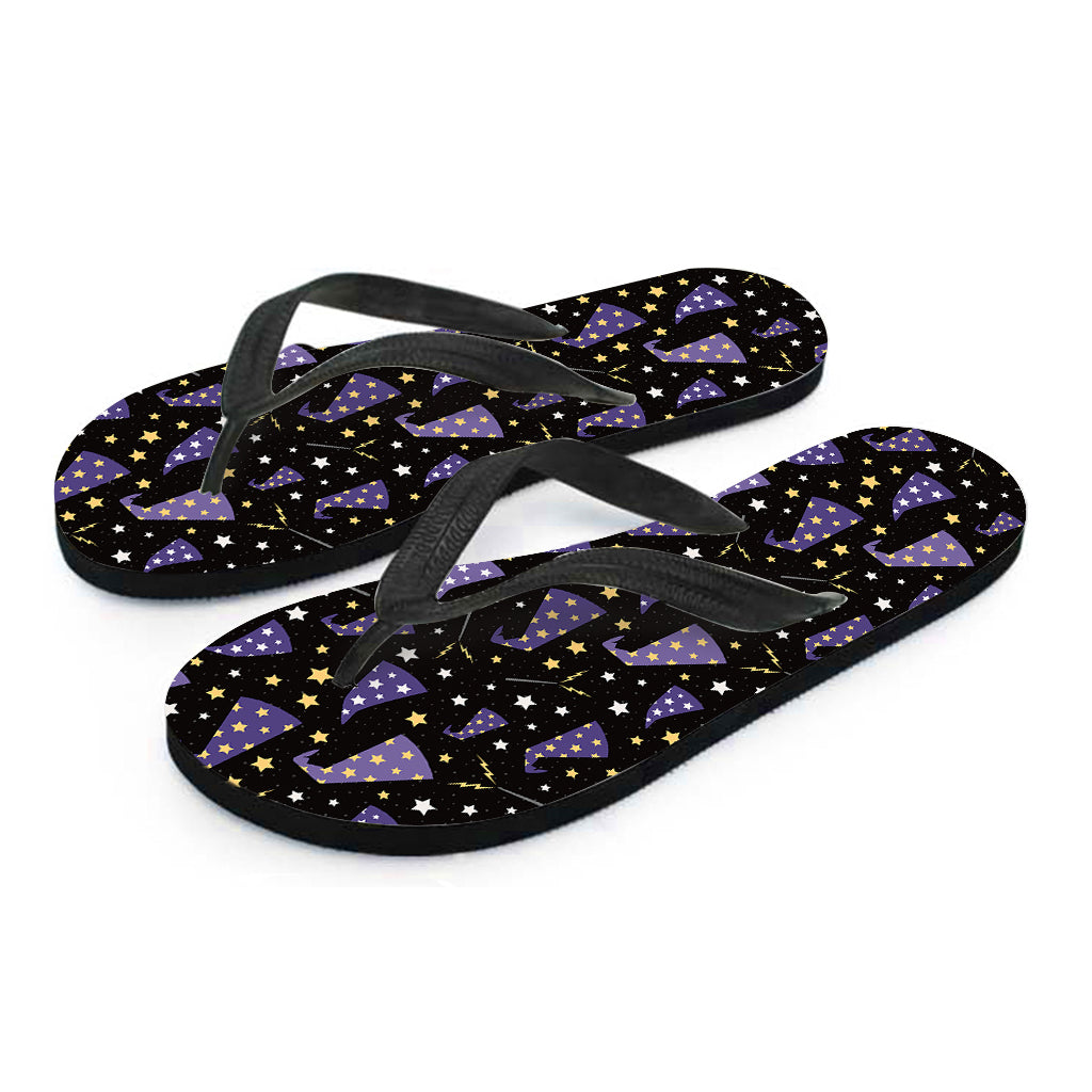 Wizard Hat Pattern Print Flip Flops