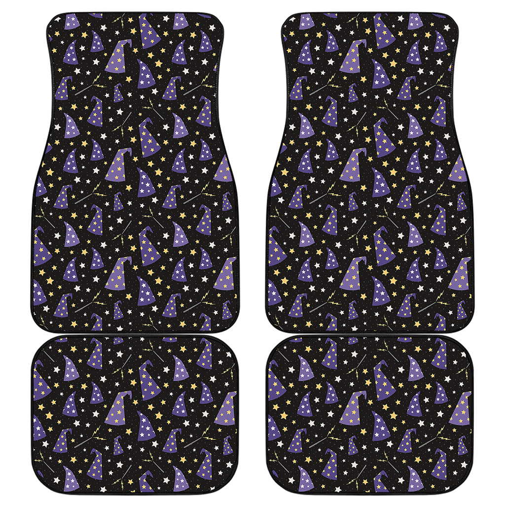 Wizard Hat Pattern Print Front and Back Car Floor Mats