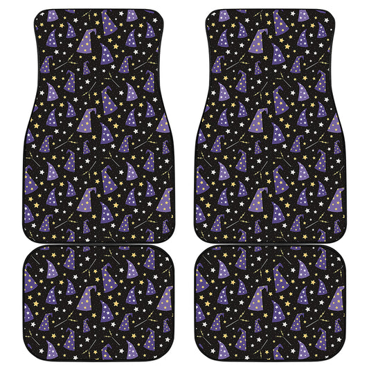 Wizard Hat Pattern Print Front and Back Car Floor Mats