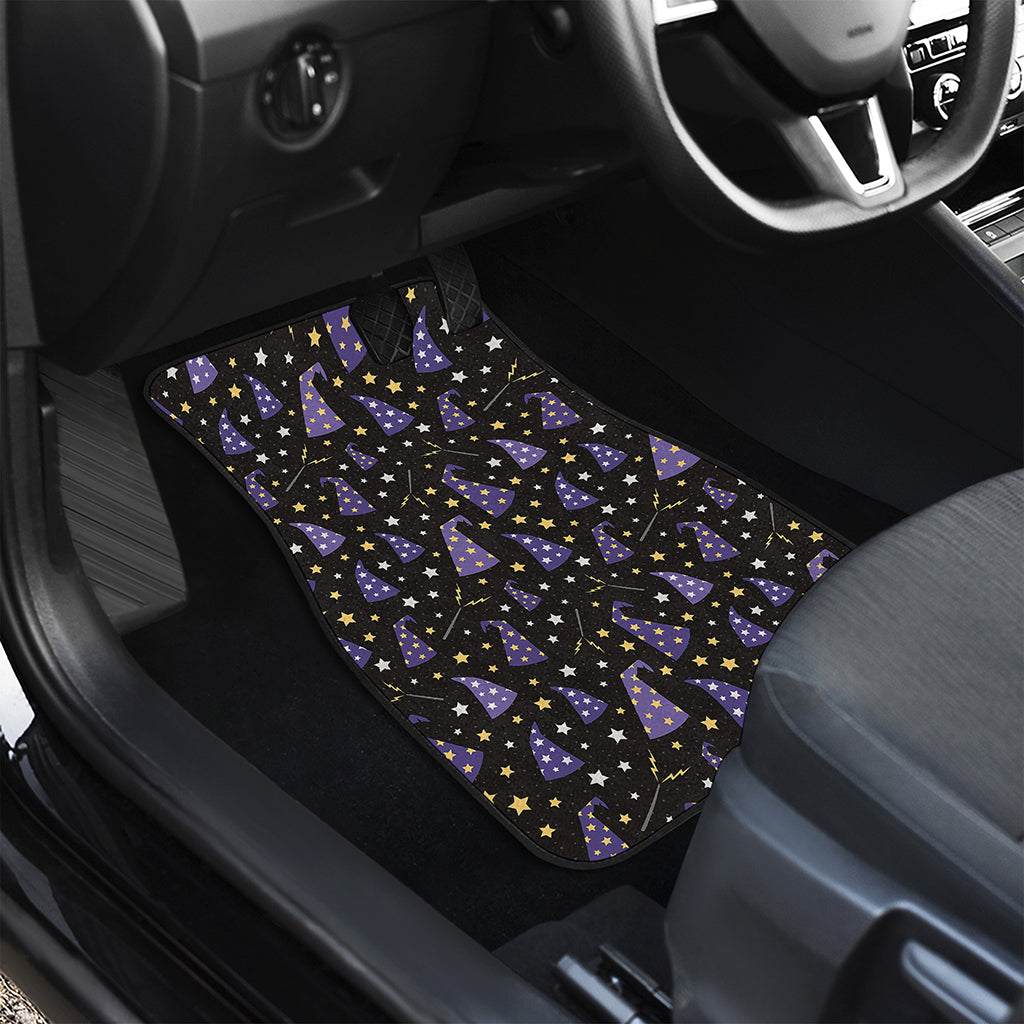 Wizard Hat Pattern Print Front and Back Car Floor Mats