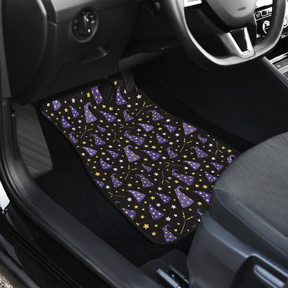Wizard Hat Pattern Print Front and Back Car Floor Mats