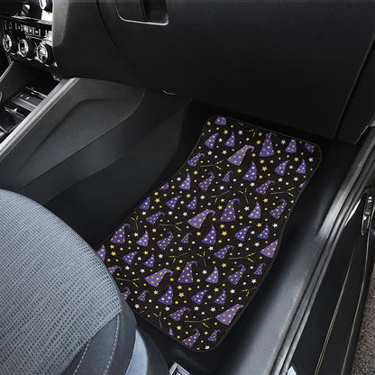 Wizard Hat Pattern Print Front and Back Car Floor Mats