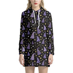 Wizard Hat Pattern Print Hoodie Dress