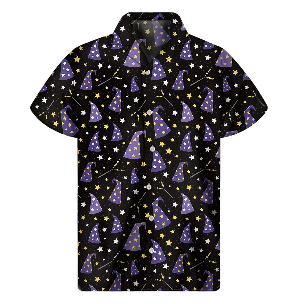 Wizard Hat Pattern Print Men's Short Sleeve Shirt