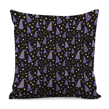 Wizard Hat Pattern Print Pillow Cover