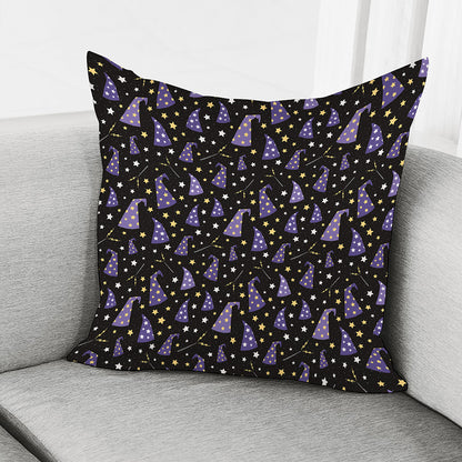 Wizard Hat Pattern Print Pillow Cover