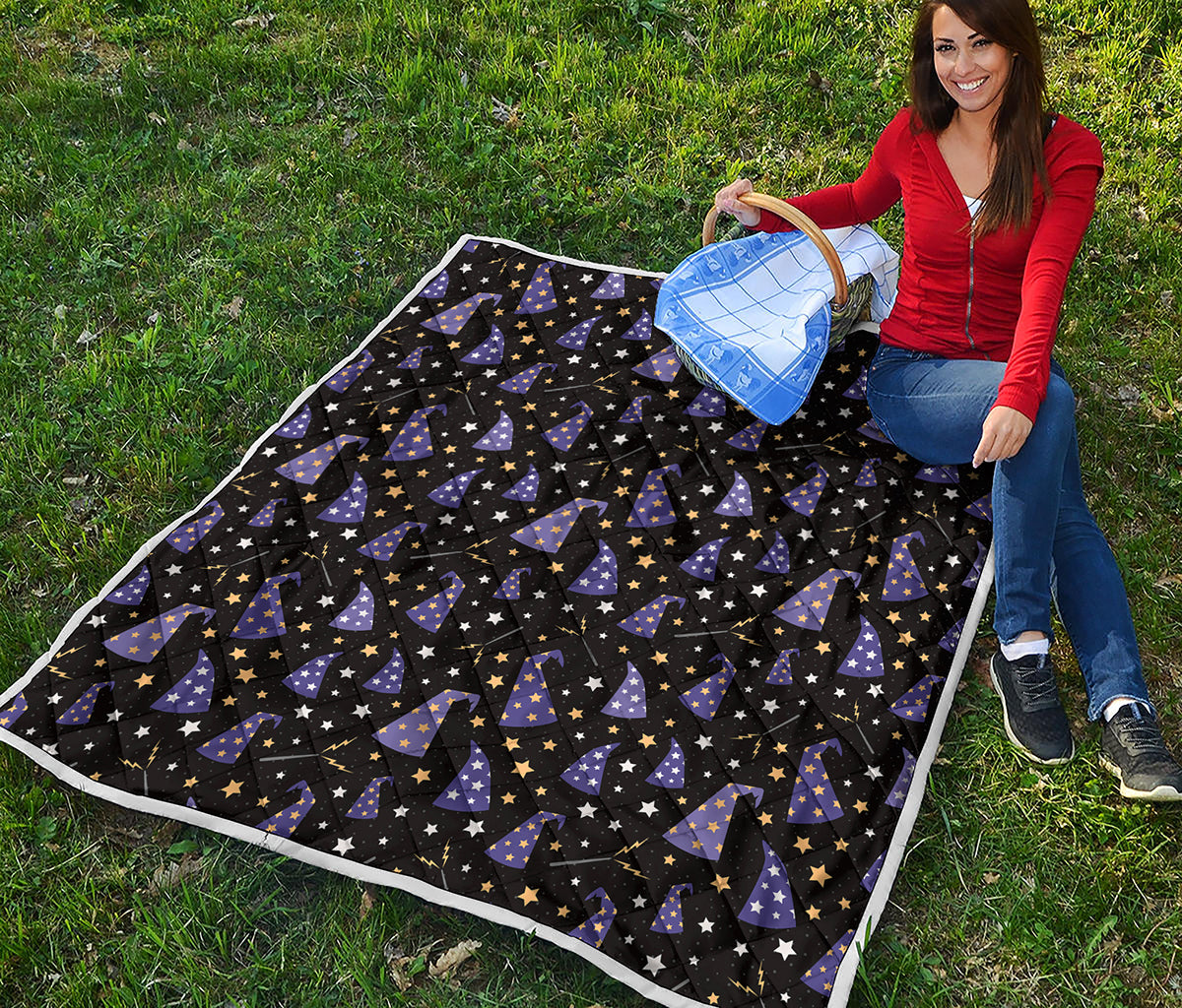 Wizard Hat Pattern Print Quilt