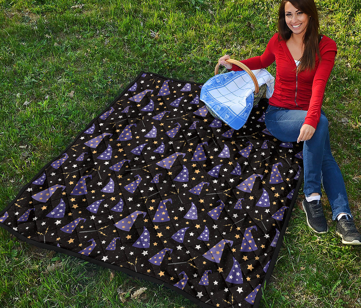 Wizard Hat Pattern Print Quilt