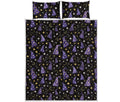 Wizard Hat Pattern Print Quilt Bed Set