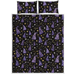 Wizard Hat Pattern Print Quilt Bed Set