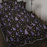 Wizard Hat Pattern Print Quilt Bed Set