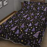 Wizard Hat Pattern Print Quilt Bed Set