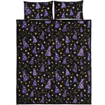 Wizard Hat Pattern Print Quilt Bed Set