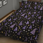 Wizard Hat Pattern Print Quilt Bed Set