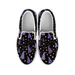 Wizard Hat Pattern Print White Slip On Shoes