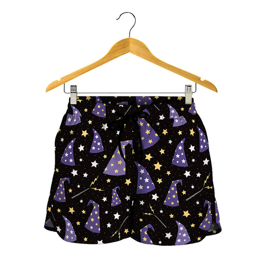 Wizard Hat Pattern Print Women's Shorts