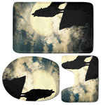 Wolf Howling At The Full Moon Print 3 Piece Bath Mat Set