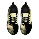 Wolf Howling At The Full Moon Print Black Sneakers