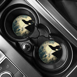 Wolf Howling At The Full Moon Print Car Coasters