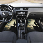 Wolf Howling At The Full Moon Print Front and Back Car Floor Mats