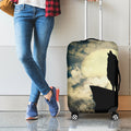 Wolf Howling At The Full Moon Print Luggage Cover