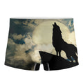 Wolf Howling At The Full Moon Print Men's Boxer Briefs