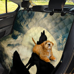 Wolf Howling At The Full Moon Print Pet Car Back Seat Cover
