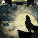 Wolf Howling At The Full Moon Print Pet Car Back Seat Cover