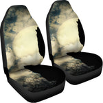 Wolf Howling At The Full Moon Print Universal Fit Car Seat Covers