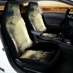 Wolf Howling At The Full Moon Print Universal Fit Car Seat Covers