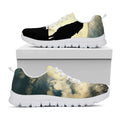 Wolf Howling At The Full Moon Print White Running Shoes