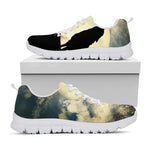 Wolf Howling At The Full Moon Print White Sneakers
