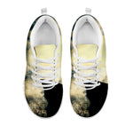 Wolf Howling At The Full Moon Print White Sneakers