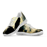 Wolf Howling At The Full Moon Print White Sneakers