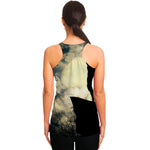 Wolf Howling At The Full Moon Print Women's Racerback Tank Top