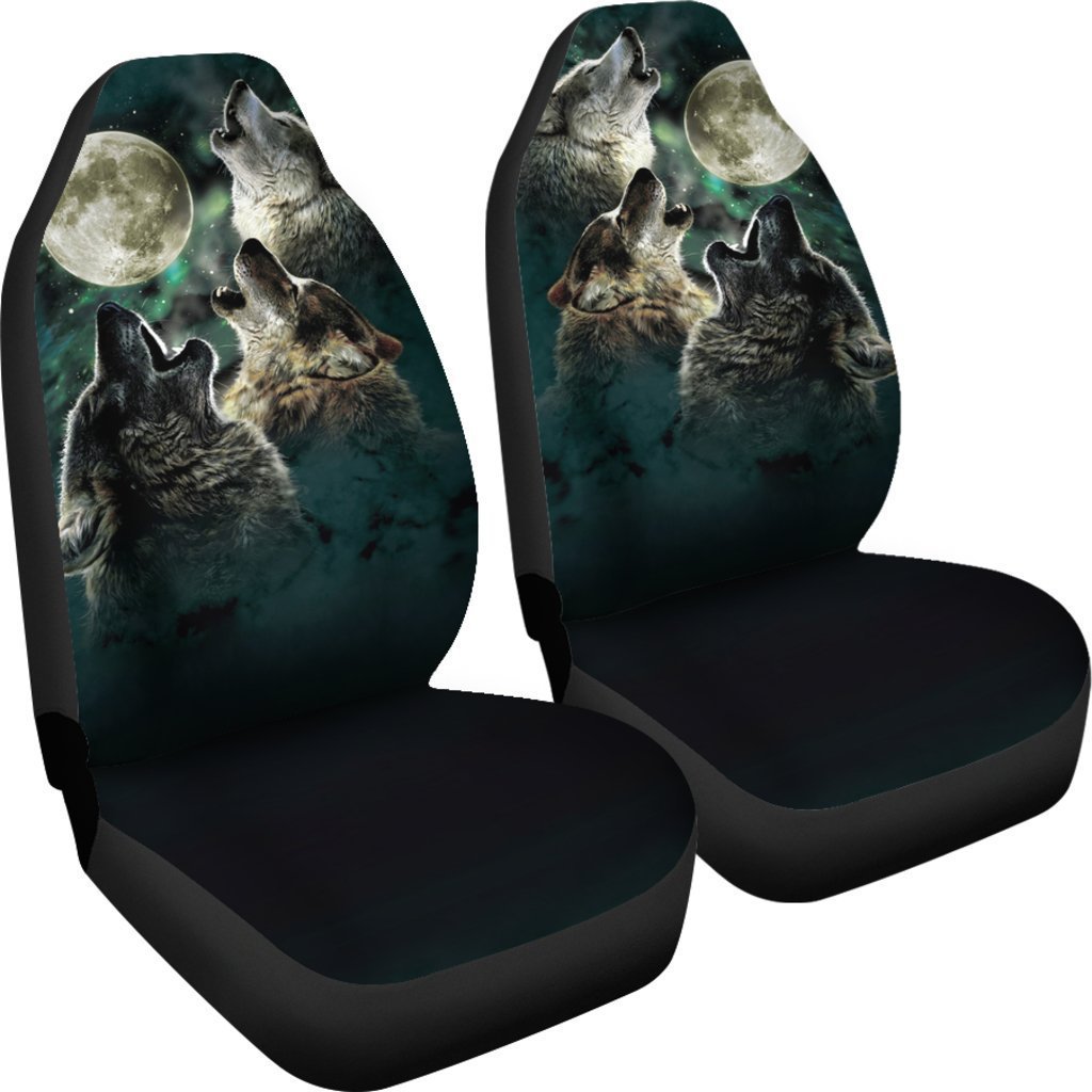 Wolves Howling At The Moon Universal Fit Car Seat Covers GearFrost
