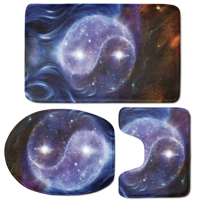 Woman Space Yin Yang Painting Print 3 Piece Bath Mat Set