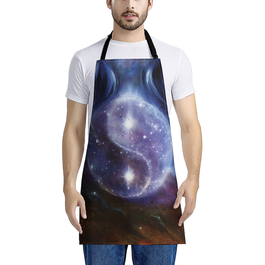 Woman Space Yin Yang Painting Print Apron