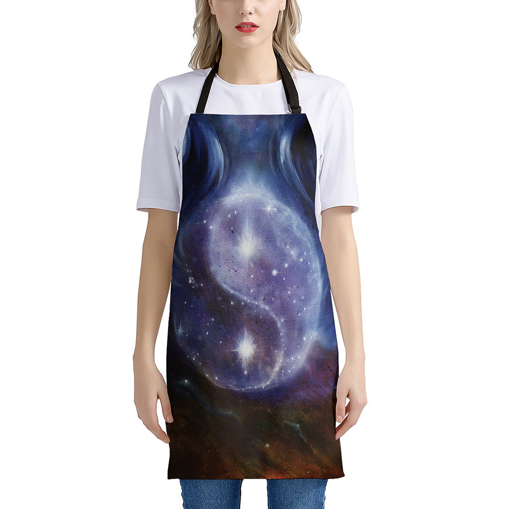 Woman Space Yin Yang Painting Print Apron