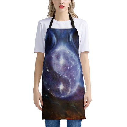 Woman Space Yin Yang Painting Print Apron