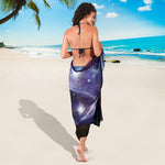 Woman Space Yin Yang Painting Print Beach Sarong Wrap