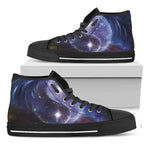 Woman Space Yin Yang Painting Print Black High Top Shoes