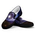 Woman Space Yin Yang Painting Print Black Slip On Sneakers