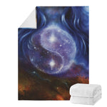 Woman Space Yin Yang Painting Print Blanket